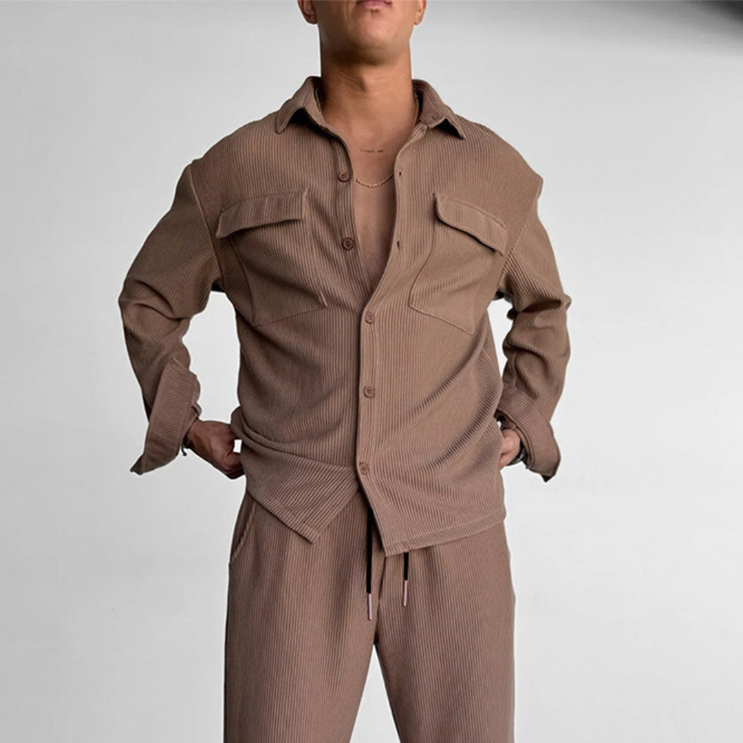 POCKET CORD SHIRT - BROWN