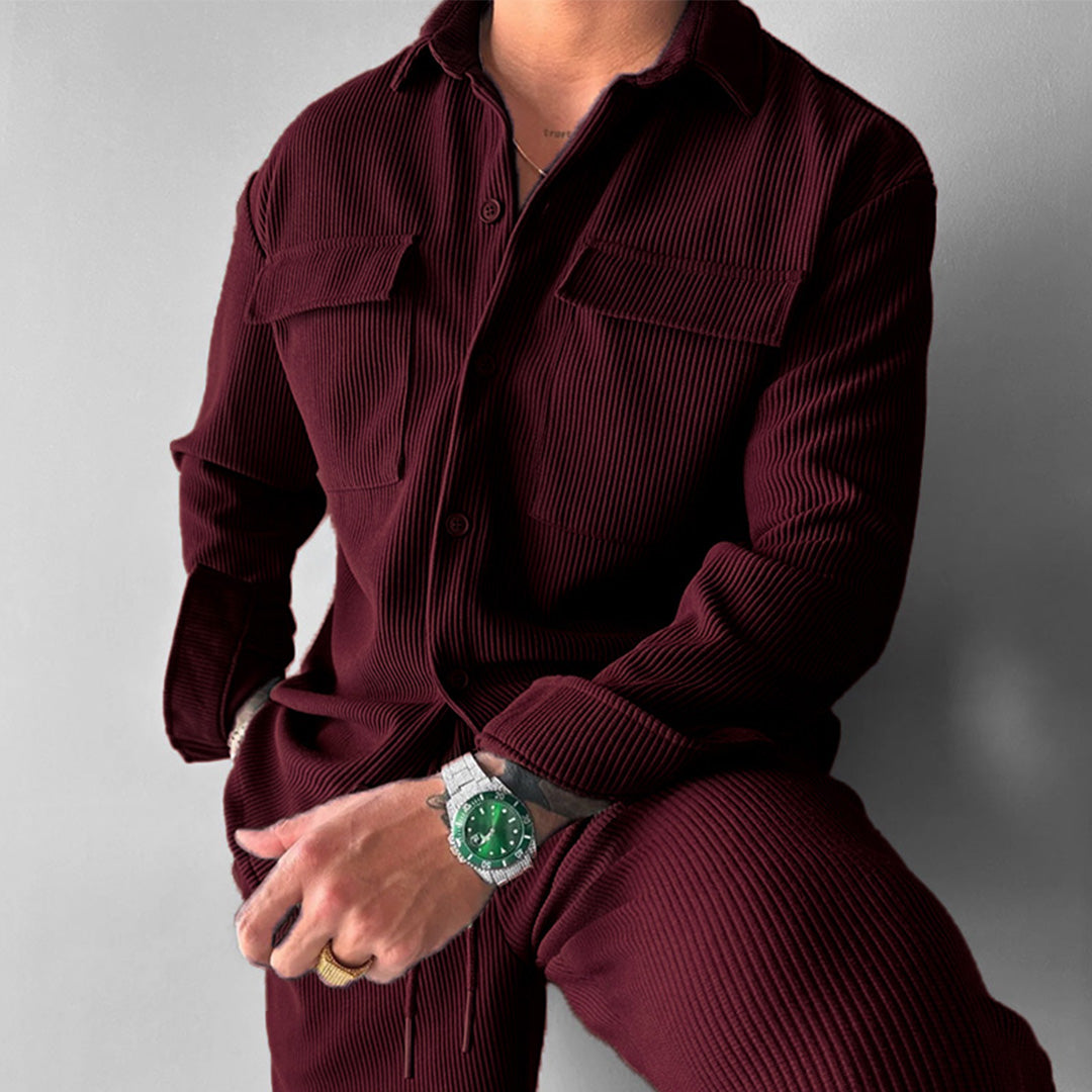 POCKET CORD SHIRT - MAROON