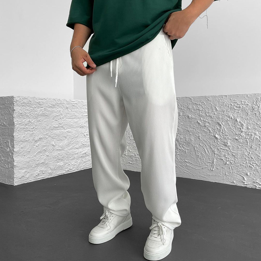 RIBBED PANTS - WHITE