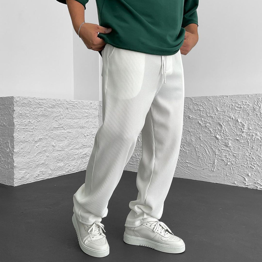 RIBBED PANTS - WHITE